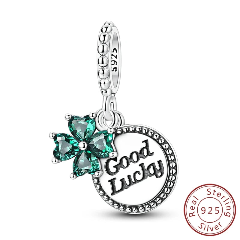 Breloque Trèfle Vert Porte-Bonheur - Argent Sterling 925 - Compatible Bracelet MULA