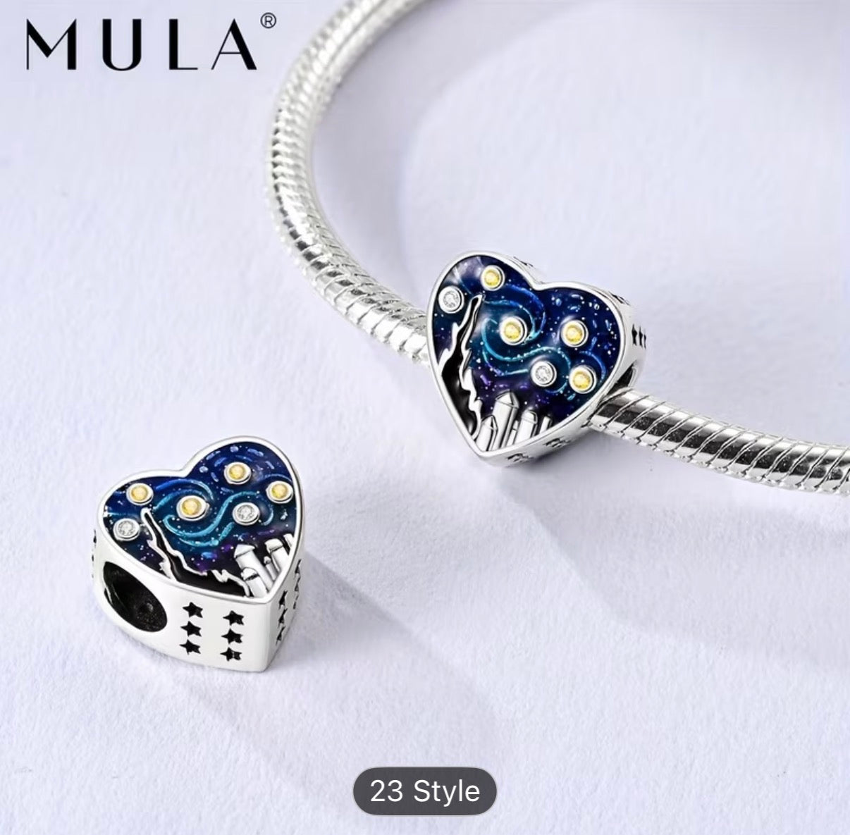 « Coffret Charme Mula Bleu: 24 Styles, Argent & Cristaux Éclatants »