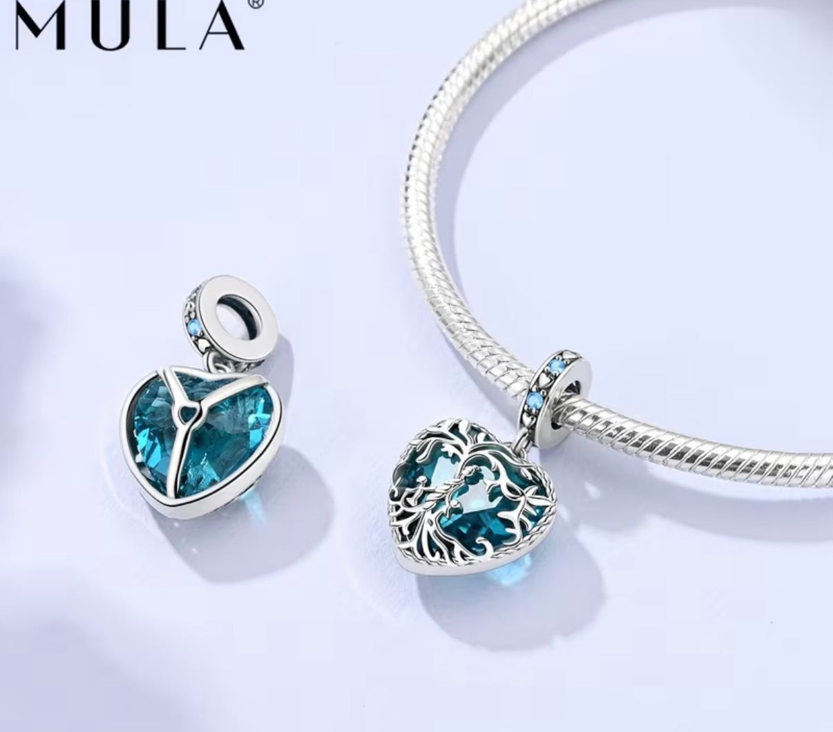 « Coffret Charme Mula Bleu: 24 Styles, Argent & Cristaux Éclatants »