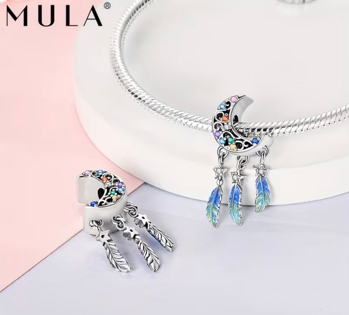 « Coffret Charme Mula Bleu: 24 Styles, Argent & Cristaux Éclatants »
