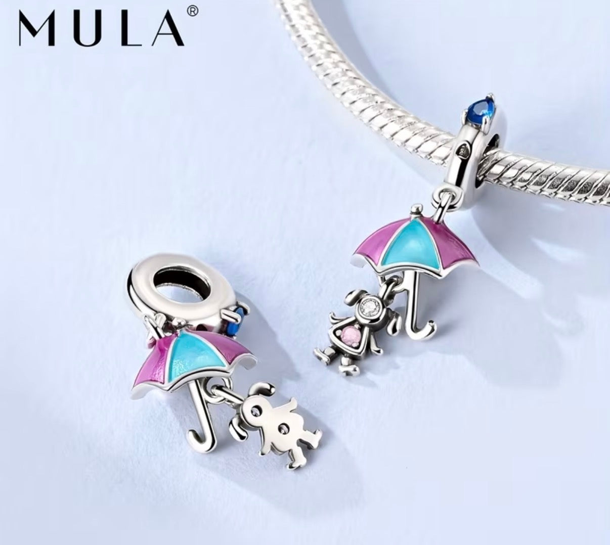 « Coffret Charme Mula Bleu: 24 Styles, Argent & Cristaux Éclatants »