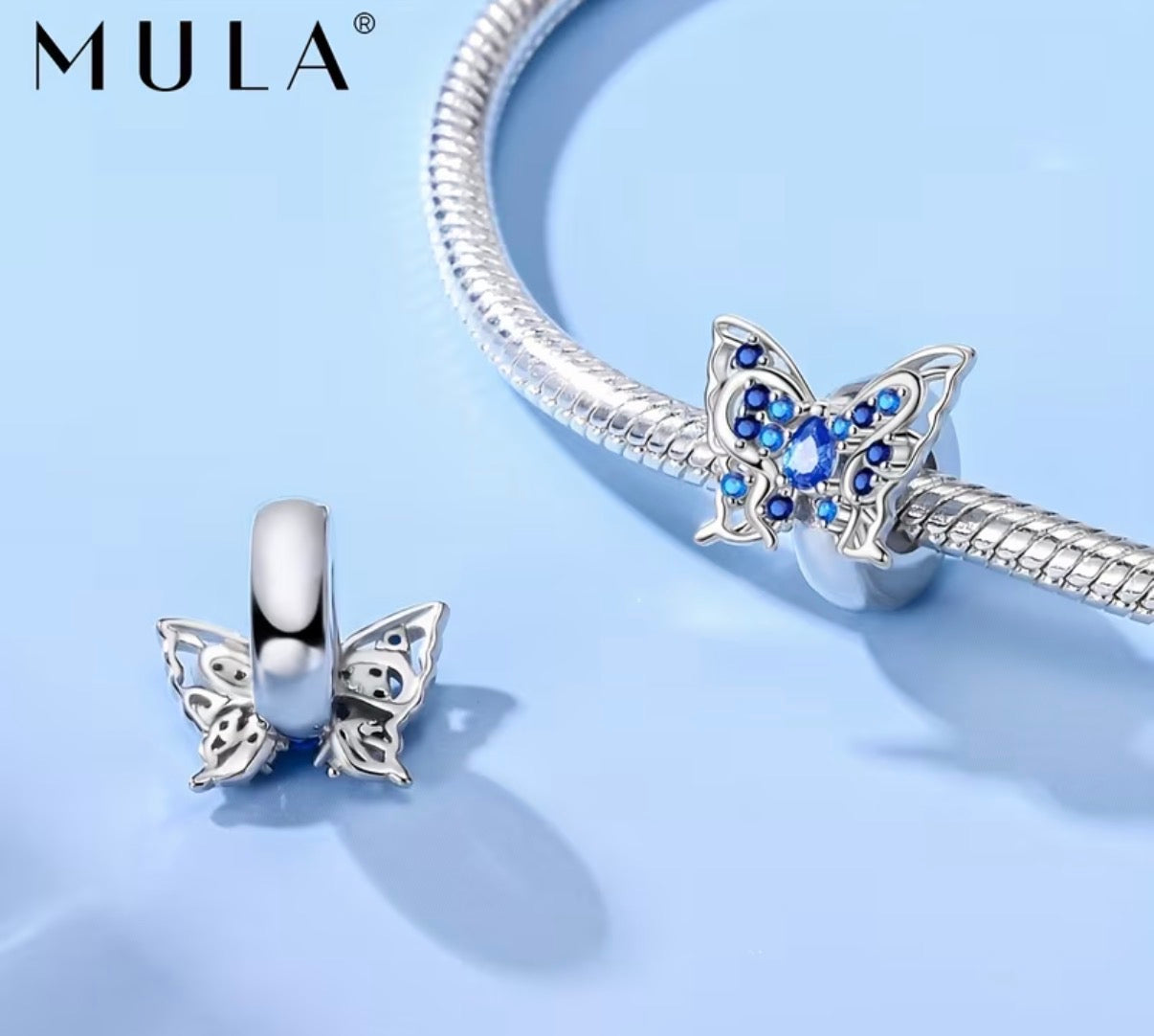 « Coffret Charme Mula Bleu: 24 Styles, Argent & Cristaux Éclatants »