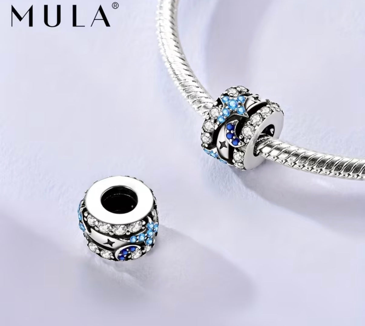 « Coffret Charme Mula Bleu: 24 Styles, Argent & Cristaux Éclatants »