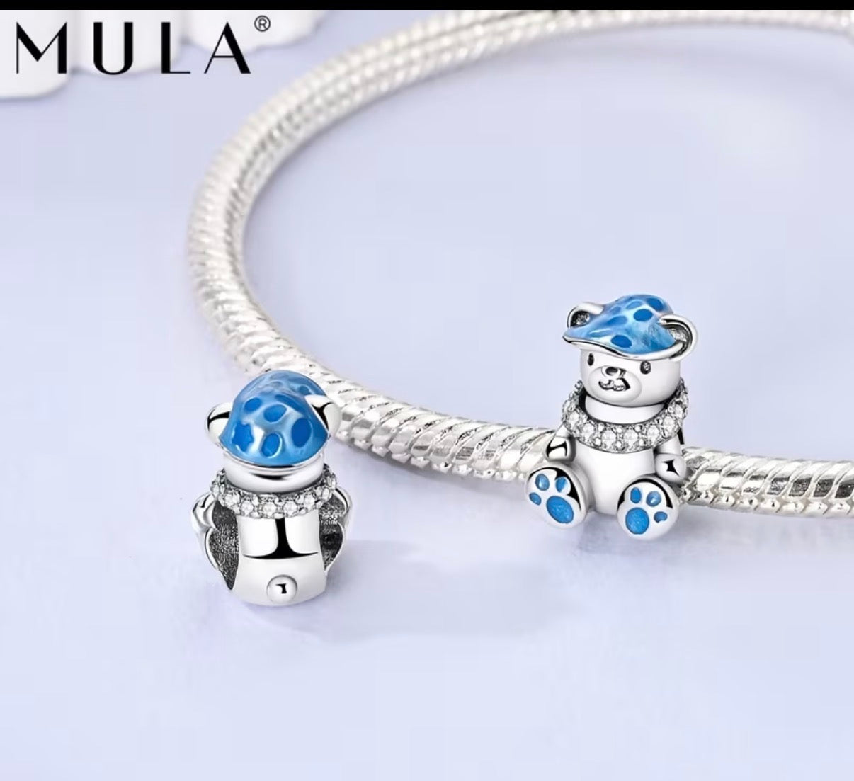 « Coffret Charme Mula Bleu: 24 Styles, Argent & Cristaux Éclatants »
