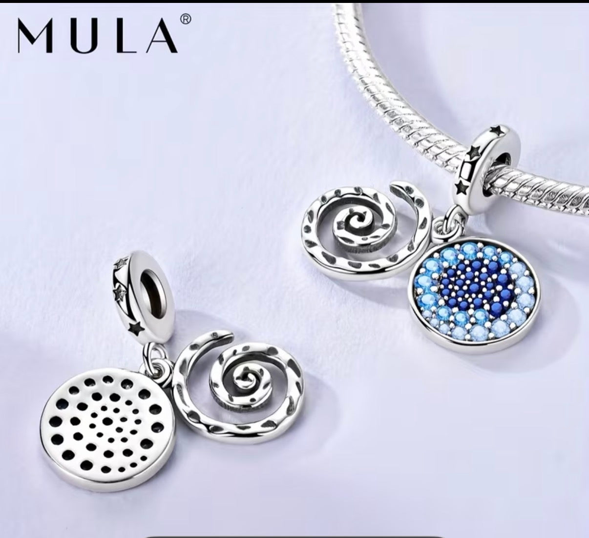 « Coffret Charme Mula Bleu: 24 Styles, Argent & Cristaux Éclatants »