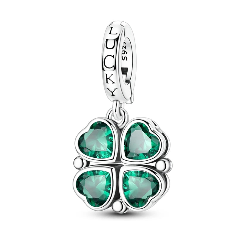 Breloque Trèfle Vert Porte-Bonheur - Argent Sterling 925 - Compatible Bracelet MULA